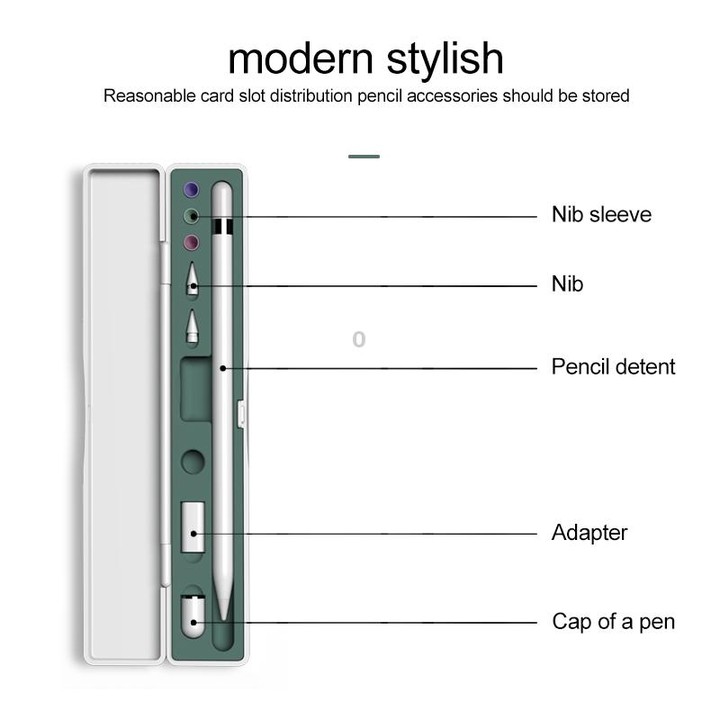 Multifunctional Shockproof Storage Box for Apple Pencil 1 / 2 (Green)