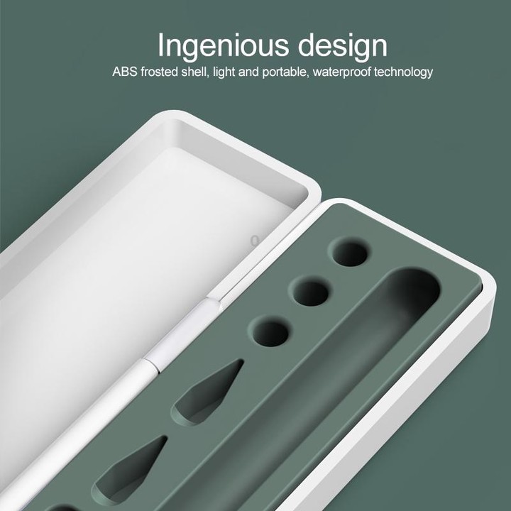 Multifunctional Shockproof Storage Box for Apple Pencil 1 / 2 (Green)