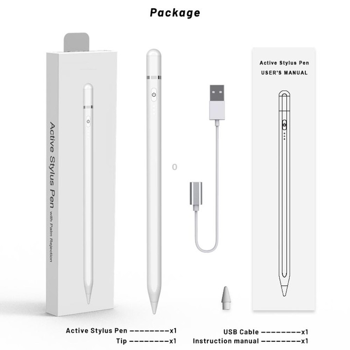 P7-LS Active Capacitive Stylus Pen with Palm Rejection for iPad After 2018 Version(Black)