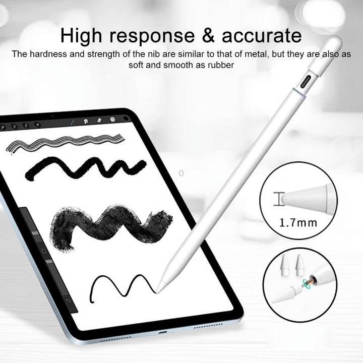 P8 Active Capacitive Stylus Pen with Palm Rejection for iPad After 2018 Version (White)