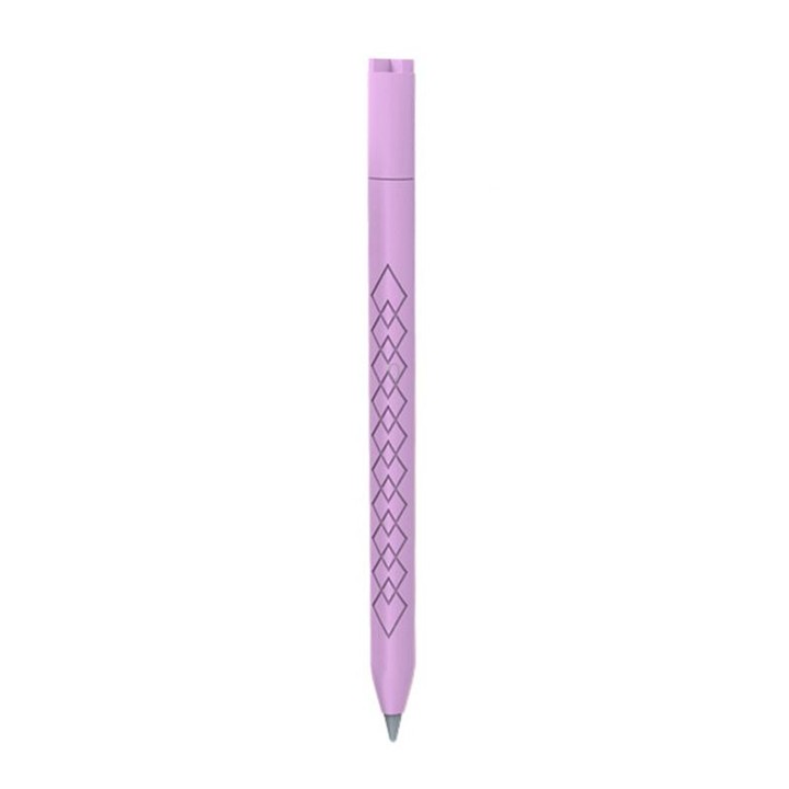 For Apple Pencil (USB-C) Diamond Pattern Silicone Stylus Pen Protective Case (Light Purple)