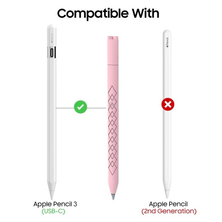 For Apple Pencil (USB-C) Diamond Pattern Silicone Stylus Pen Protective Case (Sky Blue)