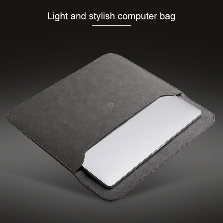 Horizontal Matte Leather Laptop Inner Bag for MacBook Air 11.6 inch A1465 (2012 - 2015) / A1370 (2010 - 2011)(Light Grey)