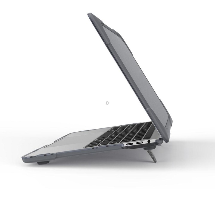 For Macbook Pro 13.3 inch (A1708) & with Touchbar (A1706) Laptop TPU + PC Folding Shockproof Protective Case with Holder(Grey)