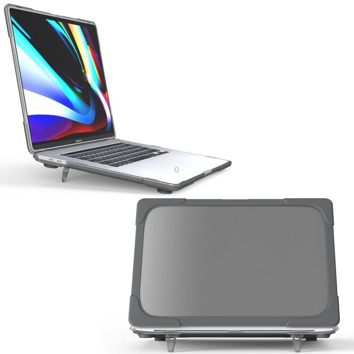 For MacBook Pro 16 inch A2141 (2019) PC + TPU Two Colors Laptop Protective Case(Grey)