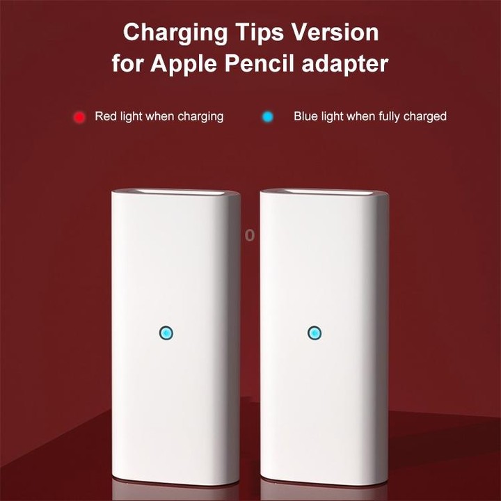 2 PCS Charging Adapter with Charing Light for Apple Pencil 1 / 2