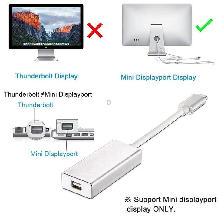 USB-C / Type-C 3.1 Male to Mini DP Female HD Converter, Length: 12cm(Gold)