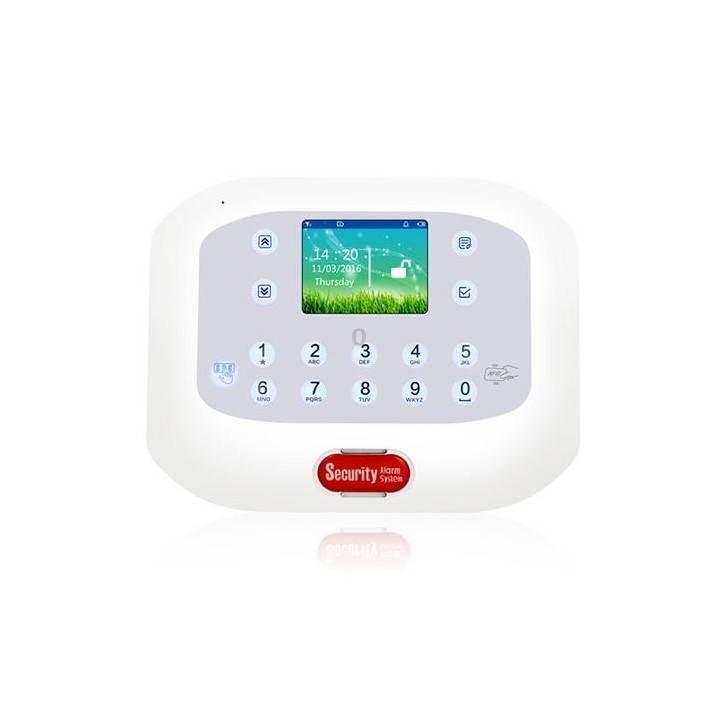 DY-GSM50A 8 in 1 Kit 315MHz / 433MHz Wireless GSM/PSTN Intelligent Anti-Burglar Alarm System, Touch Panel LCD Screen(White)