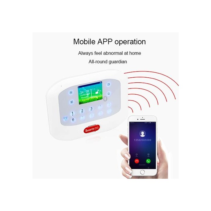 DY-GSM50A 8 in 1 Kit 315MHz / 433MHz Wireless GSM/PSTN Intelligent Anti-Burglar Alarm System, Touch Panel LCD Screen(White)