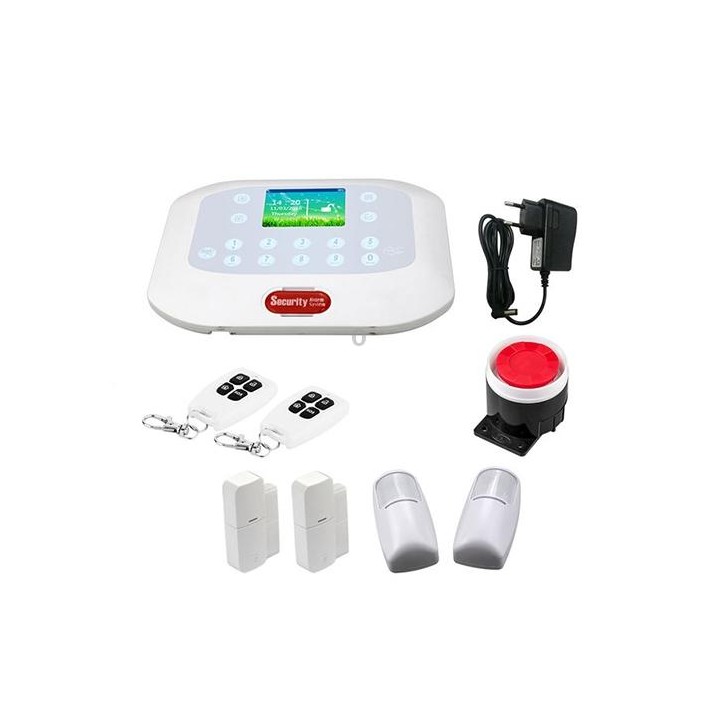 DY-GSM50A 8 in 1 Kit 315MHz / 433MHz Wireless GSM/PSTN Intelligent Anti-Burglar Alarm System, Touch Panel LCD Screen(White)