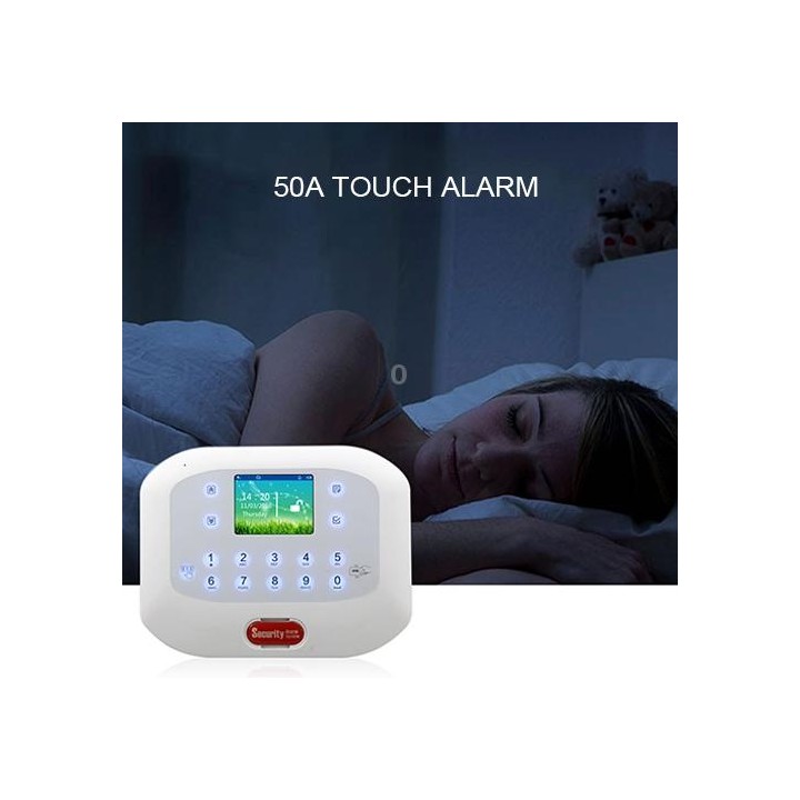 DY-GSM50A 8 in 1 Kit 315MHz / 433MHz Wireless GSM/PSTN Intelligent Anti-Burglar Alarm System, Touch Panel LCD Screen(White)