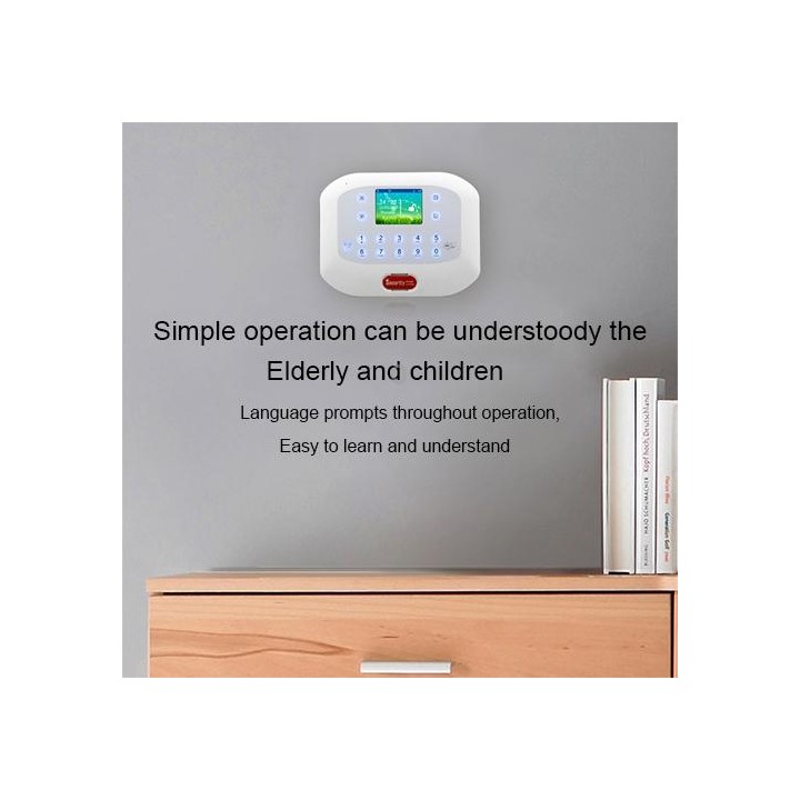 DY-GSM50A 8 in 1 Kit 315MHz / 433MHz Wireless GSM/PSTN Intelligent Anti-Burglar Alarm System, Touch Panel LCD Screen(White)