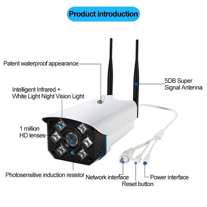 J-06 Indoor and Outdoor 1.0MP Wireless Wifi IP IR Camera, Support Infrared Night Vision / Motion Detection / TF Card (64GB Max),
