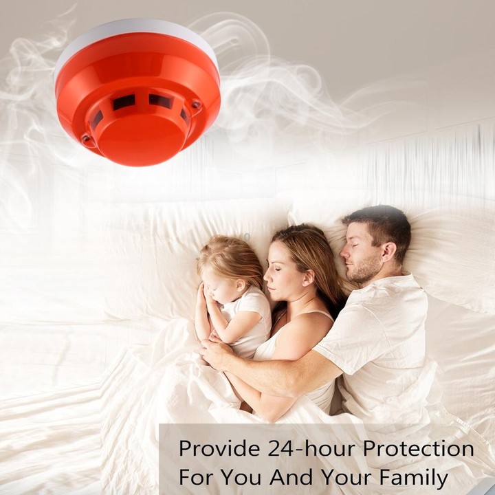 Photoelectric Smoke Detector with Red LED Indicator(White)