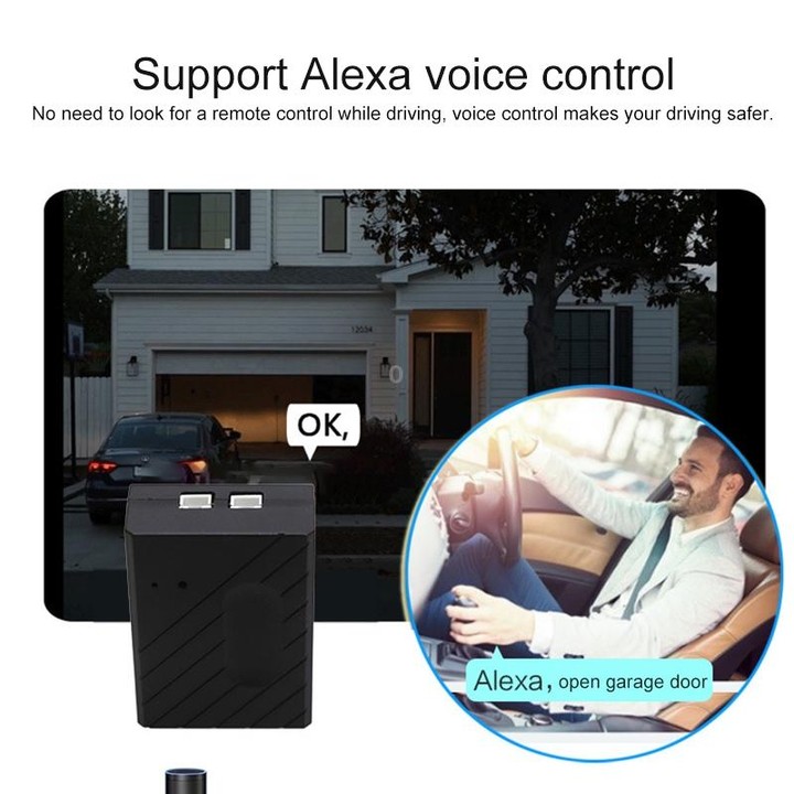DY-CK400A Garage Door Switch Wireless WiFi Remote Controller, Support for Alexa Voice Control & APP Control & Multi-person Shari