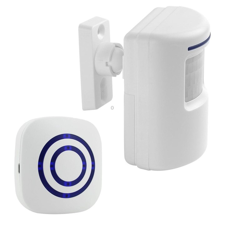 FY-0256 2 in 1 PIR Infrared Sensors (Transmitter + Receiver) Wireless Doorbell Alarm Detector for Home / Office / Shop / Factory