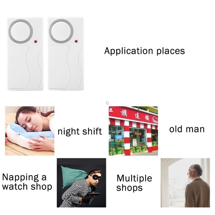 Home Security Wireless Remote Control Door Window Siren Magnetic Sensor Alarm Warning, 1 Remote Controller + 2 Magnetic Sensors
