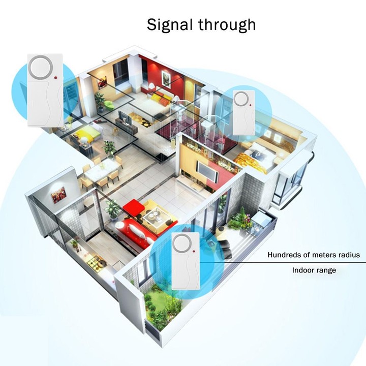 Home Security Wireless Remote Control Door Window Siren Magnetic Sensor Alarm Warning, 1 Remote Controller + 2 Magnetic Sensors