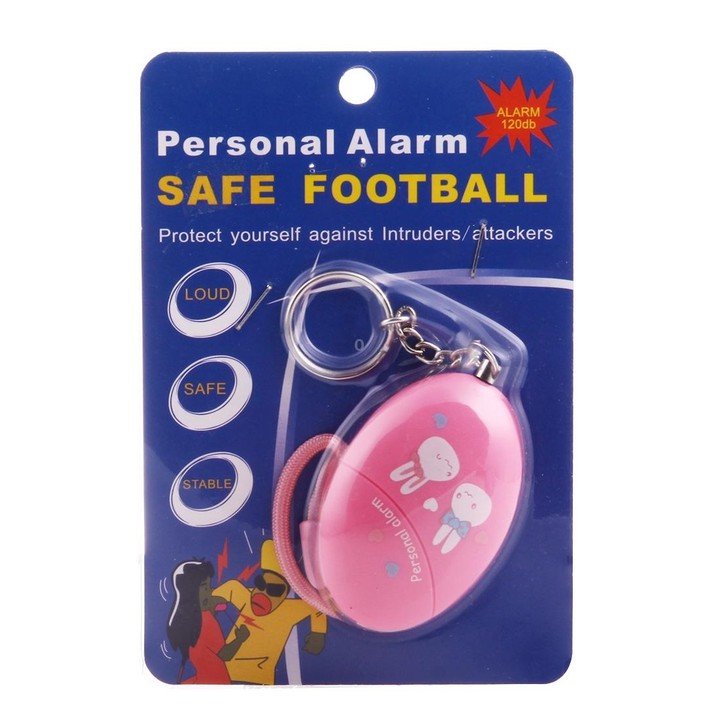 Mini Safe Football Loud Personal Alarm with Anti-Rape for Girl and Kids, 120Db Alarm(Pink)