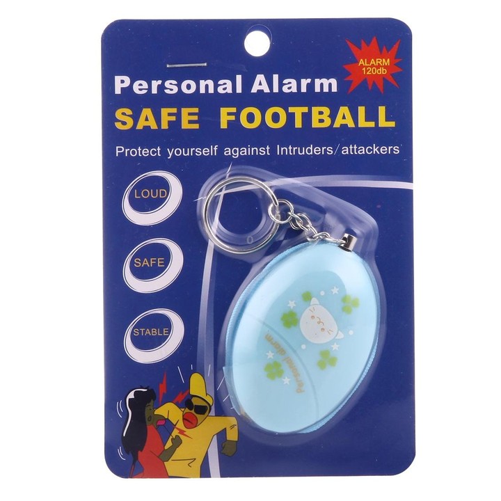 Mini Safe Football Loud Personal Alarm with Anti-Rape for Girl and Kids, 120Db Alarm(Blue)