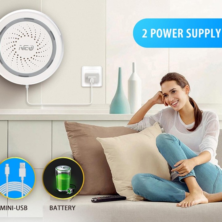 NEO NAS-AB02W WiFi USB Siren Alarm Sensor for Home Alarms Security