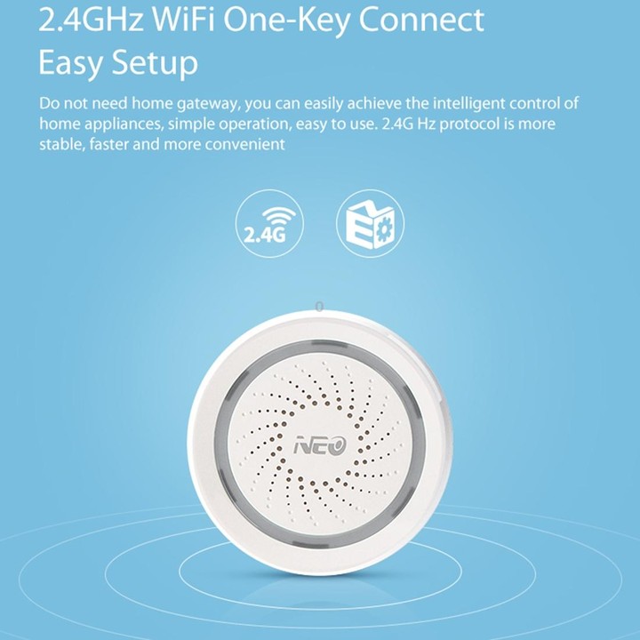 NEO NAS-AB02W WiFi USB Siren Alarm Sensor for Home Alarms Security