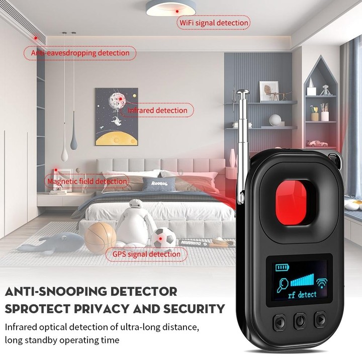 T03 Multi-function Camera Detector Scanner Anti-Peep Eavesdropping Anti-Monitoring Signal Detector (Black)