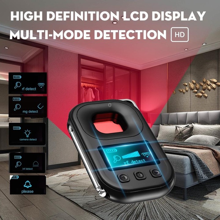 T03 Multi-function Camera Detector Scanner Anti-Peep Eavesdropping Anti-Monitoring Signal Detector (Black)