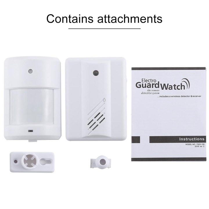 F622-108 Upgraded Version Good Safe Wireless Electro Guard Watch Remote Detective System Kit for Home Office, 1 x Receiver + 1 x