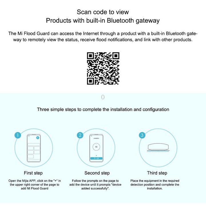 Original Xiaomi Wireless Bluetooth Flood Guard Intelligently Detects Water Leakage Xiaoai Speaker Linkage App to Remotely Remind