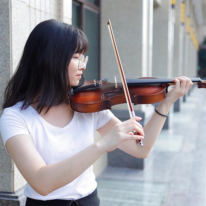 4/4 Full Size Acoustic Violin Handmade Solid Wood Violin