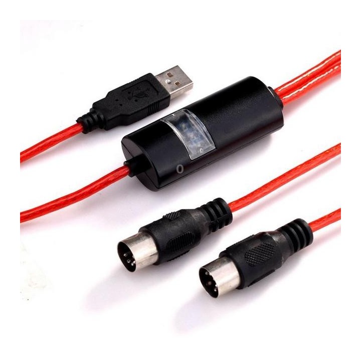 WERSI UM-18 USB MIDI Cable MidiPort Midi Cable Electric Piano Electronic Drum Music Editing Line, Length: 2m(Black)