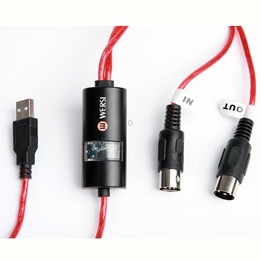 WERSI UM-18 USB MIDI Cable MidiPort Midi Cable Electric Piano Electronic Drum Music Editing Line, Length: 2m(Red)