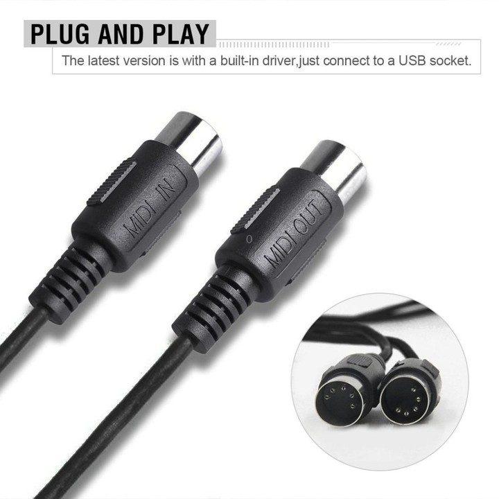 WERSI UM-18 USB MIDI Cable MidiPort Midi Cable Electric Piano Electronic Drum Music Editing Line, Length: 2m(Red)