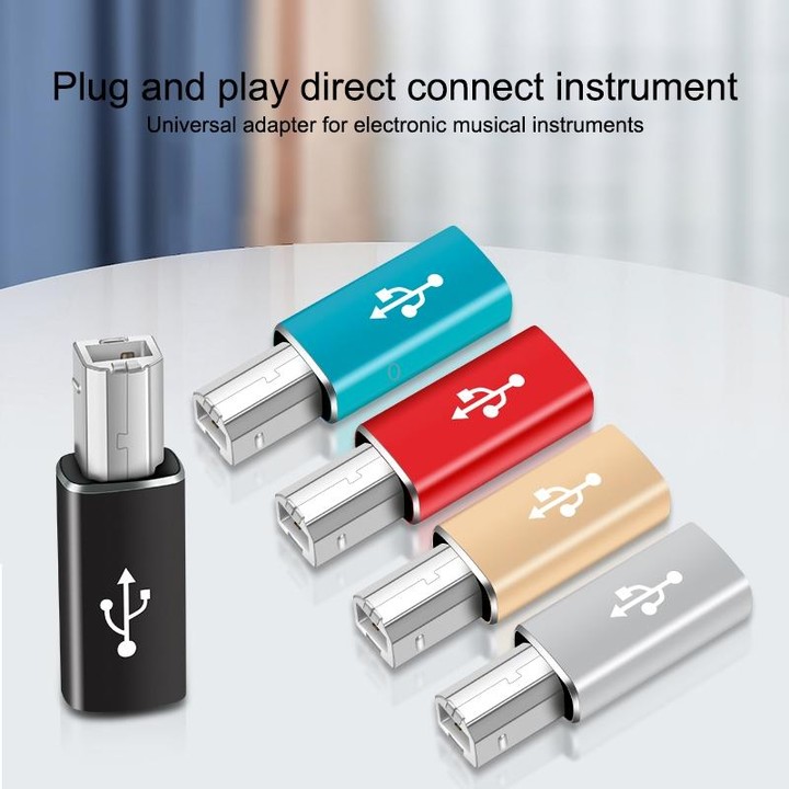 Type-C Female to MIDI Male Universal Adapter for Electronic Musical Instruments(Gold)