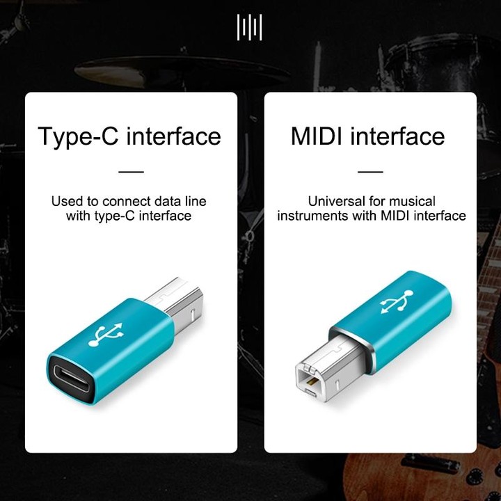 Type-C Female to MIDI Male Universal Adapter for Electronic Musical Instruments(Silver)