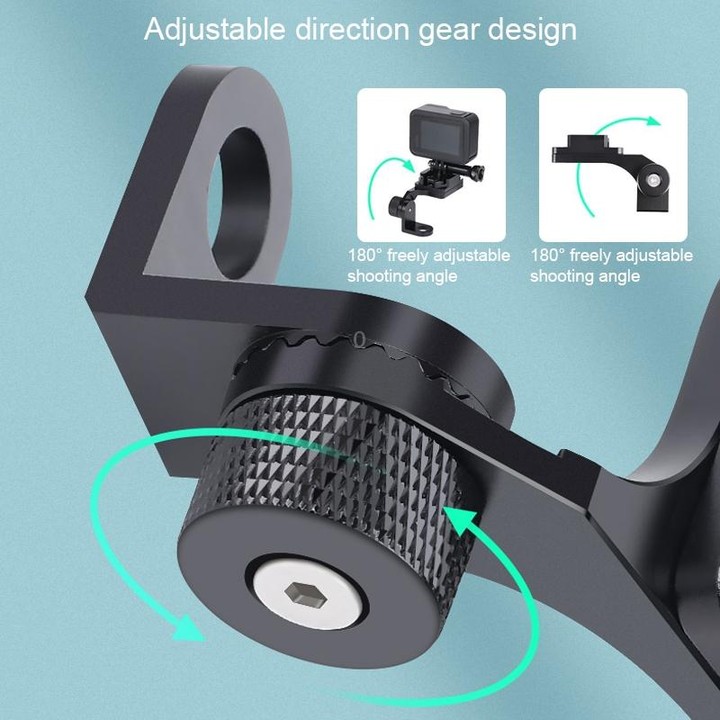 RUIGPRO Motorcycle Handlebar Alloy Phone Bracket for GoPro, Insta360, DJI and Other Action Cameras(Black)