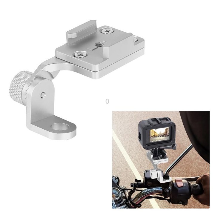 RUIGPRO Motorcycle Handlebar Alloy Phone Bracket for GoPro, Insta360, DJI and Other Action Cameras(Silver)