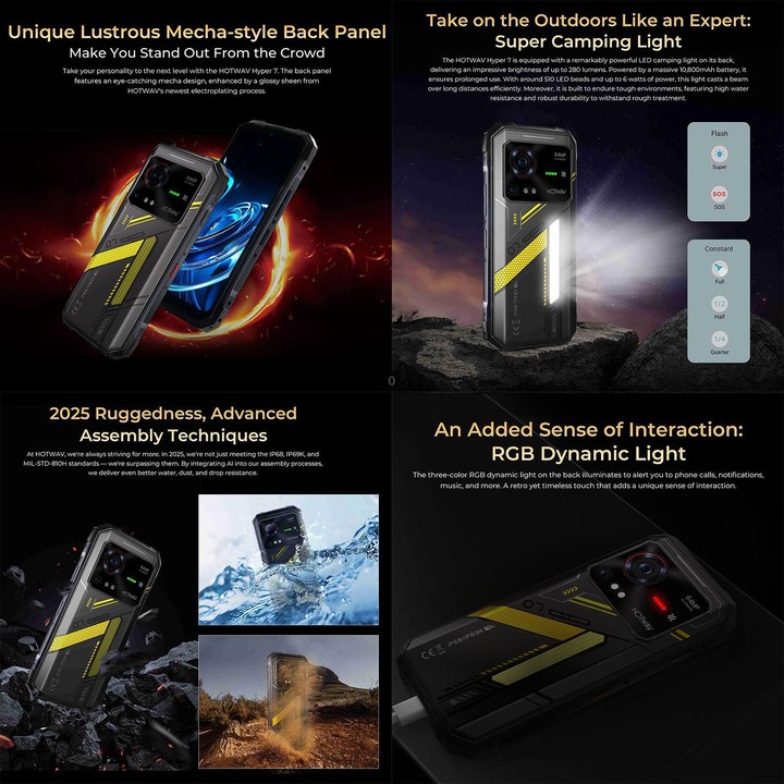[HK Warehouse] HOTWAV Hyper 7 Rugged Phone, 8GB+256GB, 10800mAh, 6.6 inch Android 14 MediaTek Dimensity 7050 5G, Network: 5G, OT