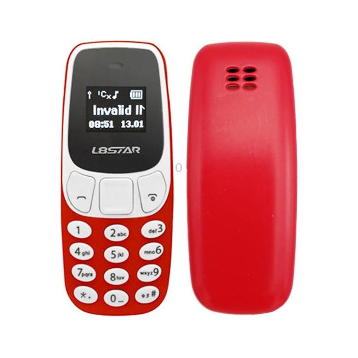 GTStar BM10 Mini Mobile Phone, Hands Free Bluetooth Dialer Headphone, MP3 Music, Dual SIM, Network: 2G(Red)
