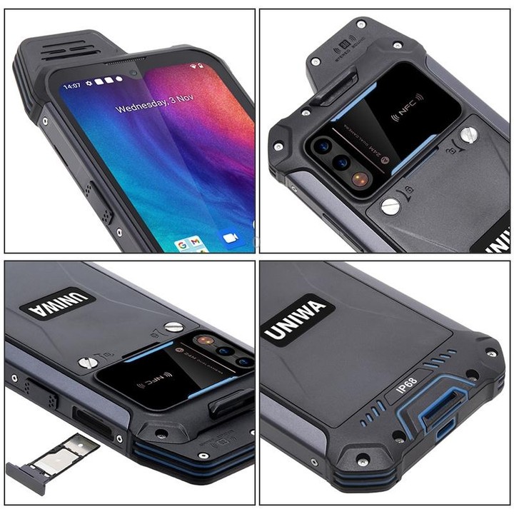 UNIWA W888 Standard Rugged Phone, 4GB+64GB, IP68 Waterproof Dustproof Shockproof, 5000mAh Battery, 6.3 inch Android 11 MTK6765 H