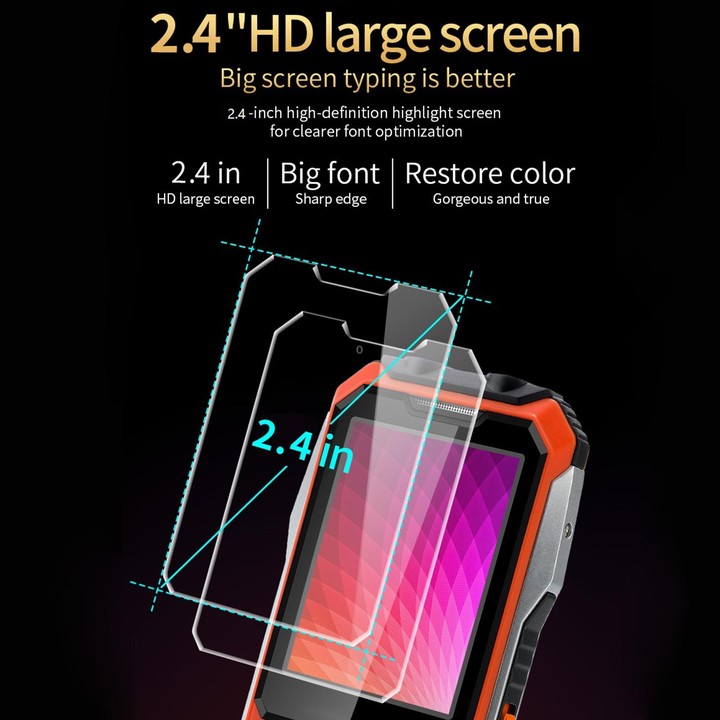 A6 Triple Proofing Elder Phone, Waterproof Shockproof Dustproof, 6800mAh Battery, 2.4 inch, 21 Keys, Bluetooth, LED Flashlight,