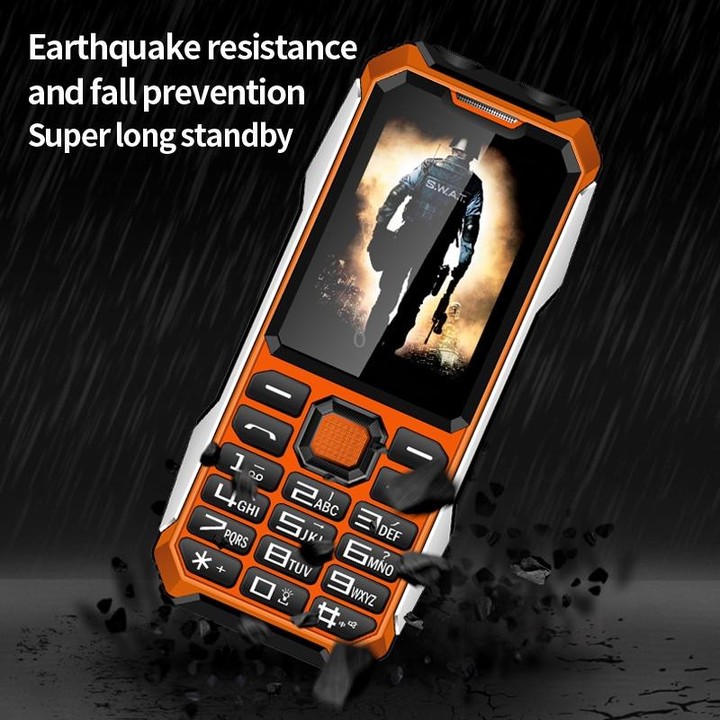 A6 4G Full Network Triple Proofing Elder Phone, Waterproof Shockproof Dustproof, 6800mAh Battery, 2.4 inch, 21 Keys, LED Flashli