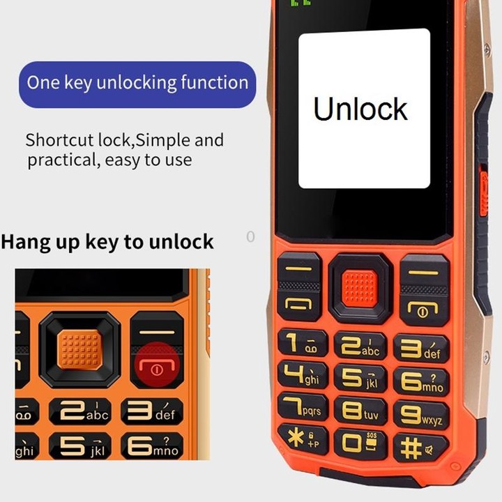K1 Triple Proofing Elder Phone, Waterproof Shockproof Dustproof, 4800mAh Battery, 2.4 inch, 21 Keys, Bluetooth, LED Flashlight,