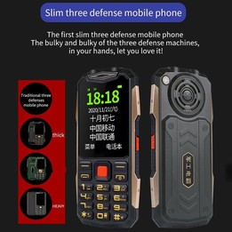 K1 Triple Proofing Elder Phone, Waterproof Shockproof Dustproof, 4800mAh Battery, 2.4 inch, 21 Keys, Bluetooth, LED Flashlight,