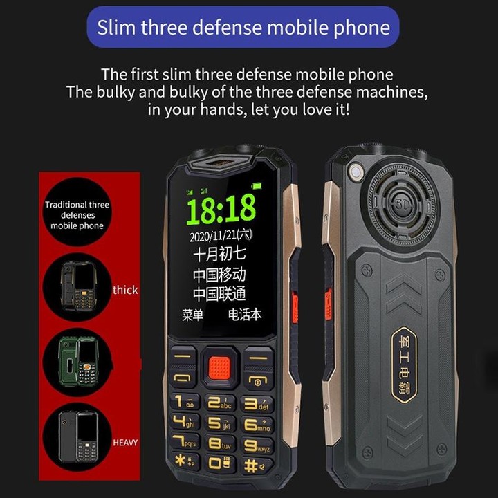 K1 Triple Proofing Elder Phone, Waterproof Shockproof Dustproof, 4800mAh Battery, 2.4 inch, 21 Keys, Bluetooth, LED Flashlight,