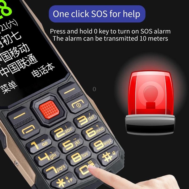 K1 Triple Proofing Elder Phone, Waterproof Shockproof Dustproof, 4800mAh Battery, 2.4 inch, 21 Keys, Bluetooth, LED Flashlight,