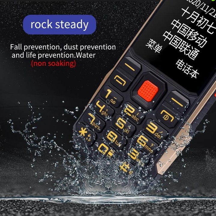 K1 Triple Proofing Elder Phone, Waterproof Shockproof Dustproof, 4800mAh Battery, 2.4 inch, 21 Keys, Bluetooth, LED Flashlight,