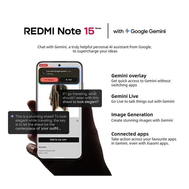 [HK Warehouse] Xiaomi Redmi Note 15 Pro 5G Global, 12GB+256GB, In-screen Fingerprint, 6.83 inch Xiaomi HyperOS 2 MediaTek Dimens
