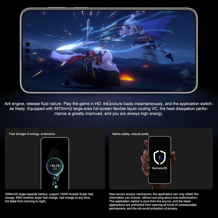 HUAWEI Mate 70 Pro, 12GB+1TB, Harmony AI, 3D Face & Side Fingerprint Identification, 6.9 inch HarmonyOS 4.3, NFC, OTG, Not Suppo